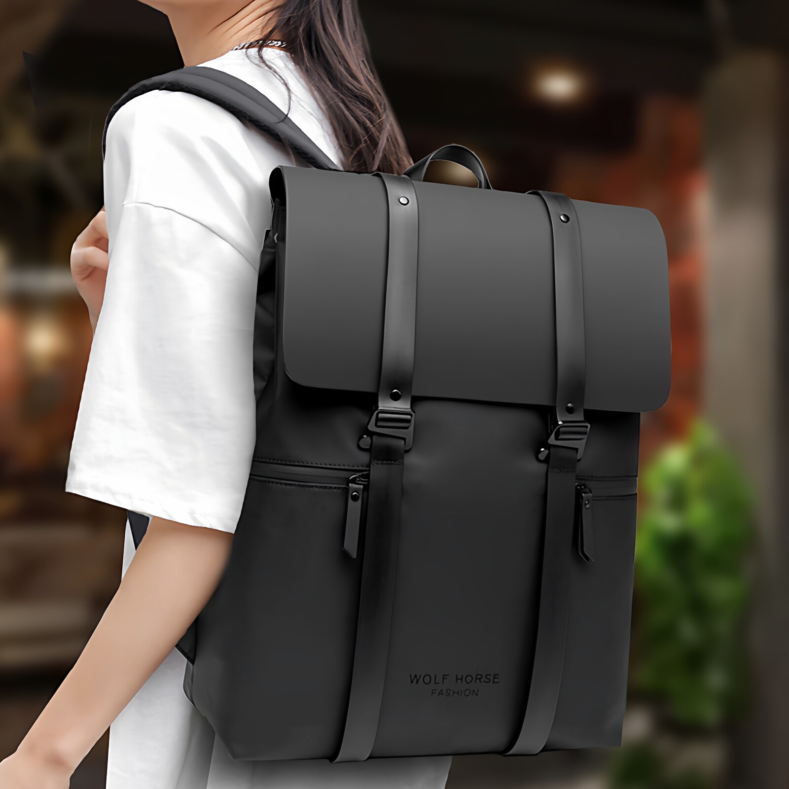 双肩包男商务旅行通勤欧美时尚大容量电脑包大学生书包休闲背包女