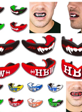 hbw欧式泰拳 拳击搏击格斗泰拳护齿跆拳道篮球专业护齿牙套 带盒