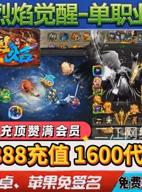 烈焰觉醒传奇1600代币沉默专属单职业手游福利号无限GM后台非单机