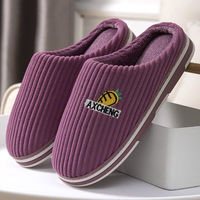 棉拖鞋女居家防滑加绒厚底保暖毛绒情侣室内冬天拖鞋