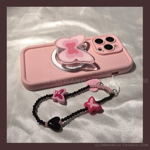 闪粉蝴蝶磁吸适用小米17/13T手机壳K50红米note9/10pro硅胶11/98女生K70/K60至尊civi3/12甜酷K40S/9A挂绳K90