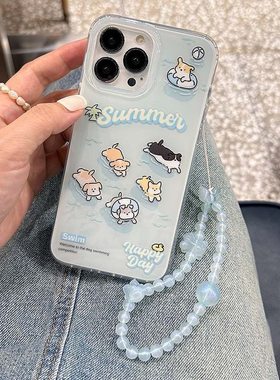 小众浅蓝狗狗适用meizu18pro魅族20pro手机壳note9挂链16plus卡通18X手绳16T硅胶软壳21珠串17pro可爱X8少女