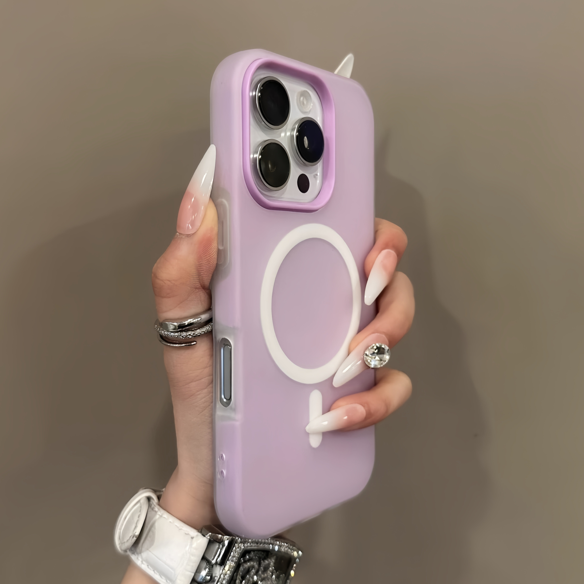 磁吸充电半透紫二合一S25ultra手机壳肤感A56适用S24+轻薄保护套S23全包A55防摔plus高级A54硅胶s22/A05S/A36