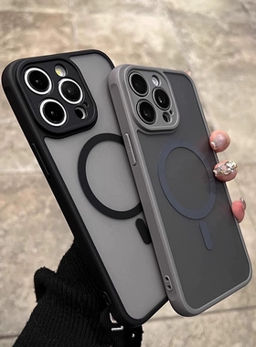 高档强吸附磁吸充电磨砂黑适用vivoX100s手机壳X200肤感X90s黑武士S18高档S17t/S16防摔Y200i/Y300pro硬V40