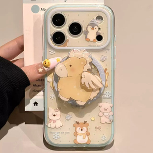 带磁吸小马有趣旋转支架适用NOthing 2A/3手机壳2谷歌Pixel9/10PROXL/87可爱mote edge60pro女56华硕ROG9软54