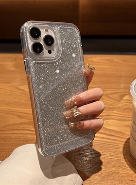 太空壳闪粉适用note12 turbo小米13手机壳11/17不撞壳12S夏天civi4红米k60pro/mix4闪亮9876防摔k30S软K50全