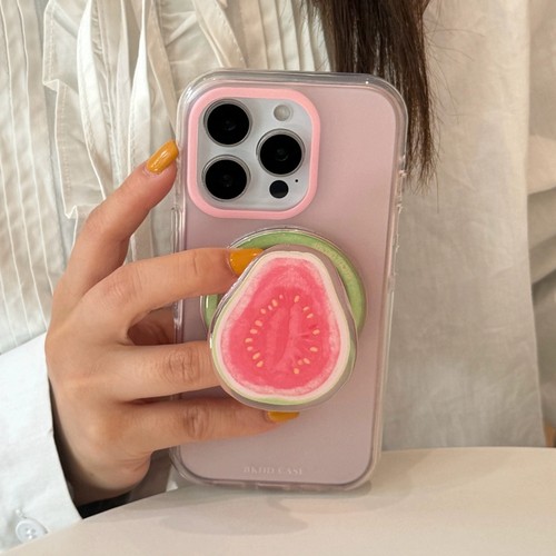 纯色粉芭乐磁吸支架适用A3/OPPO findx9/X7/X6创意A5PRO手机壳Reno15/13/12/11F/5pro/K11/A72透A58/A77/A3X