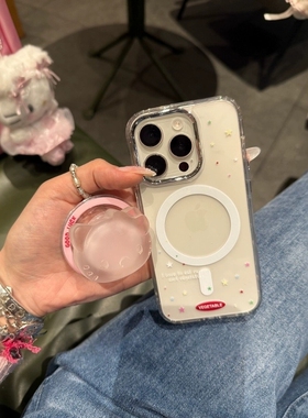 立体水晶潮猫咪磁吸支架适用magic7华为80荣耀300/200/90pro手机壳70大孔60se硅胶x50镜框X40/X60/X7A/X9C/X8