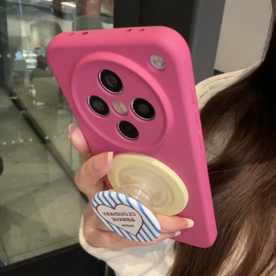 火龙果色软糯Q弹爱心磁吸支架适用vivo X200promini手机壳X300可爱x100Ultra/x90硅胶s20/19/s18Pro/V30/V40