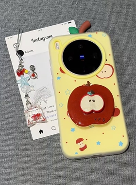 红苹果支架适用Realme真我GT8PRO手机壳GTNeo2T双层V13/V25链条v23/Q5小众Q3s女款15T二合一V70S硬壳创意可爱