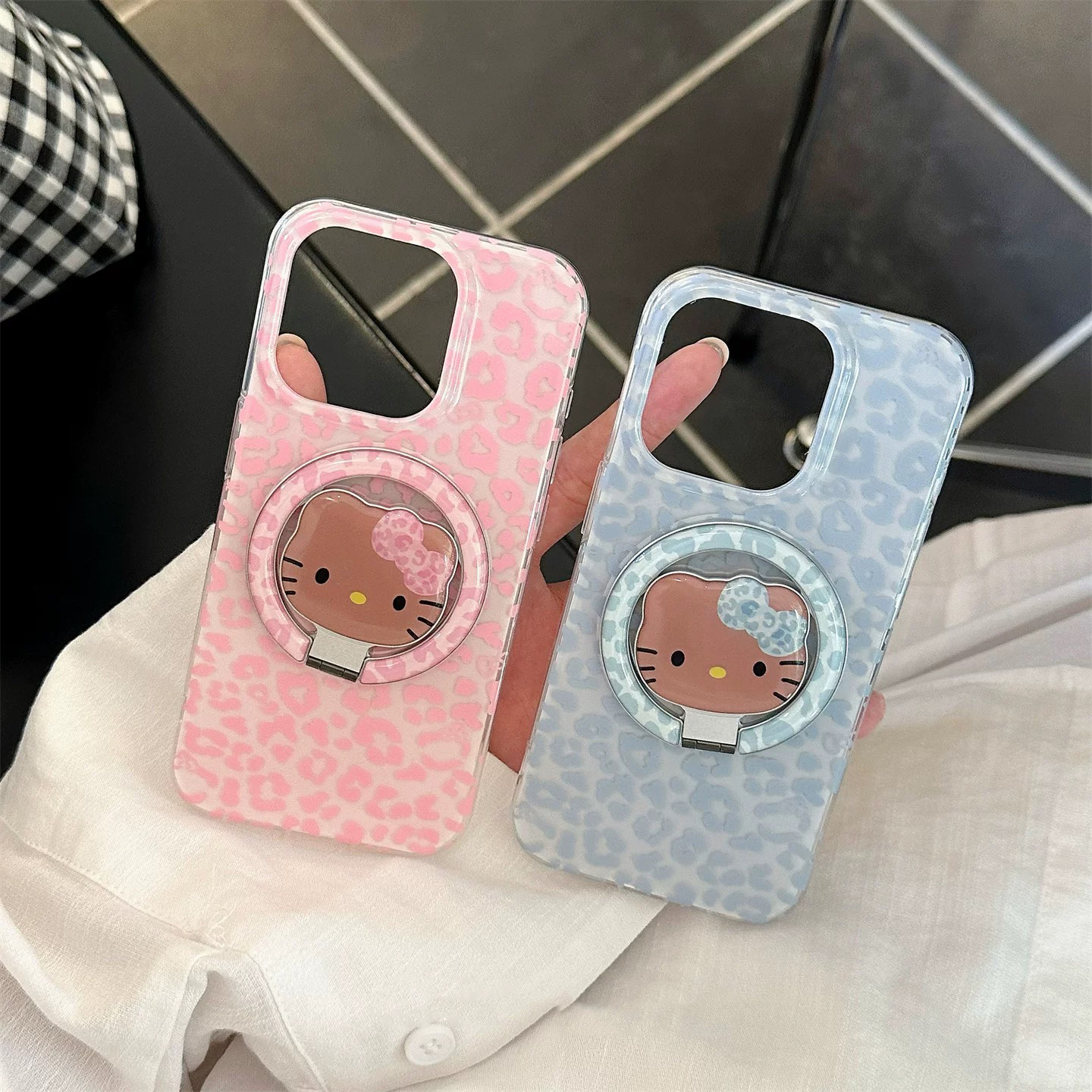 粉蓝KT折叠磁吸支架适用努比亚Z60pro手机壳Z70 ULTRA/Z50/Z40Spro闺蜜ZTE-A51/Z11豹纹MAX新款N2红魔10pro软