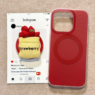 草莓布袋磁吸支架适用oppo realme NEO7/GT5真我12X/GT2大师探索GT8/7少女心neo6se手机壳15PRO+情侣14/V70S