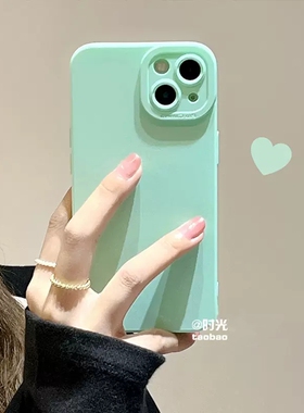 薄荷绿淡青适用华为荣耀100手机壳90gt肤感magic6/543全包镜头80pro纯色70/60防摔X50硅胶X40i/畅玩20/plya5