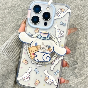 玉桂狗磁吸摇摇乐支架适用小米13T/14TPRO/NOTE13手机壳poco m7可爱F7/F4/13红米13C/14硅胶C75/11S透明M6pro