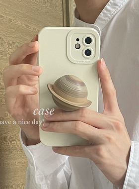 小众创意土星支架适用14PROMAX液态12pro适用iphone15/1苹果13promax手机壳14瞳眼8女76plus硅胶SE2/3全包XR