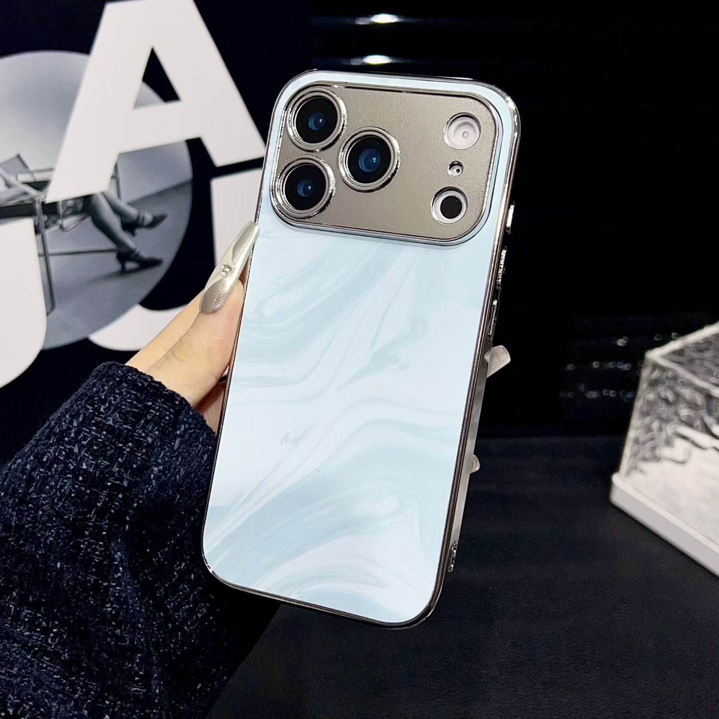 简约复古冰感丝绒适用OPPO Findx7/X8手机壳Reno14/13/12绒布雪山纹全包散热11/10PRO奢华时尚软高级小众情侣