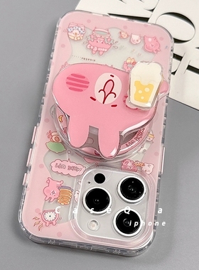 小兔子旋转磁吸支架K9适用oppo findx9/A2手机壳A3X/reno10/12/11/9843pro可爱567SE/A57硅胶A58/A96/K12/A11