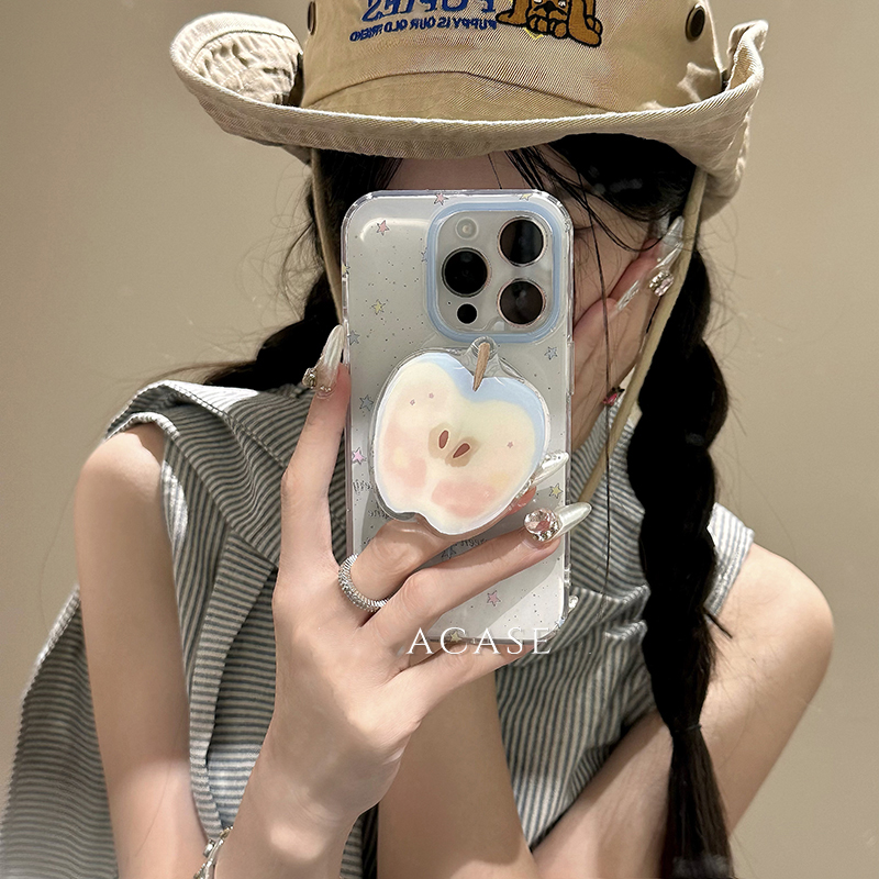 韩系泼墨星星苹果支架适用传音HOT40手机壳15pro/红魔10Spro+潮infinx Smart8/Phone 3Apro华硕ZenFone10磁吸