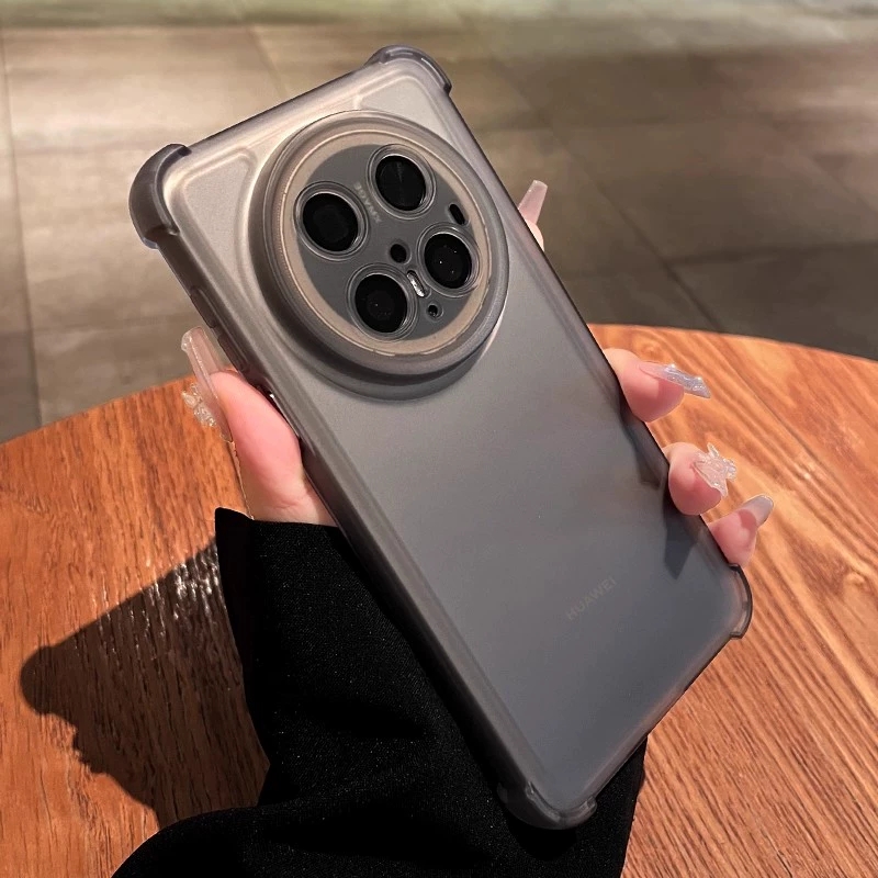 透黑色四角气囊肤感适用三星S25+手机壳S24 Ultra透色21FE全包s23防摔A72套A55/A52女A53硅胶A54厚A51/A53/15