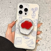 A3X X7趣味Reno13 插画苹果旋转磁吸支架适用OPPO手机壳FindX8ultra A5pro可爱K11 12F A57软A98 A95