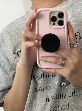 高级柔雾橡皮粉黑色支架适用小米13/12手机壳K50/K60至尊红米Note12Tpro硅胶10全包9A情侣款K30pro软糯K70