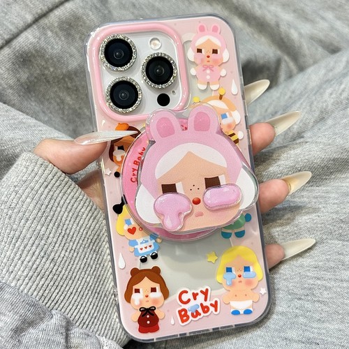 立体哭泣女孩磁吸支架适用OPPO A2/Reno14f/13/12/11F/10手机壳findx8S趣味X7ultra/A96/A3/K11/A5pro/A58/57