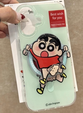 蜡笔小新小象旋转磁吸支架适用1加ACE5一加oneplus 13/1+9R/11/8T手机壳1+ACE竞速1+ACE3pro趣味1+ACE2/7硅胶