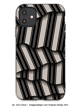 ins格纹层次感一加1+11手机壳oneplus ACE2男女7pro/9r立体9RT/8T女12文艺8T美术10pro/8黑色1+acepro竞速版6