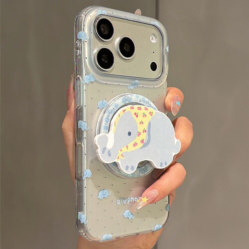 波点大象磁吸支架适用vivo iQOO15/Z11turbo/Z10x手机壳neo9pro+6SE/8/neo9透13/12可爱Z6X/U5e/Z7i/Z8x软萌