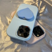 磁吸爱心支架适用苹果14pro iphone15手机壳13女12创意11pro硅胶xsmax小众情侣XR磨砂便携12mini个性 防摔高级