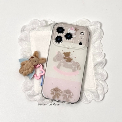 木马小熊小兔毛绒链条适用oppo realme NEO7/GT5真我13/GT2大师探索GT8pro/neo6se手机壳15PRO+14秋冬12X/V60