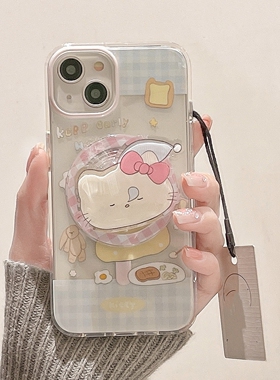 磁吸壳瞌睡卡通猫支架适用华为PURA70手机壳nova11SE/12Ultra/10/9876/4女MATE60可爱p50e畅享70/P40/P30rpo