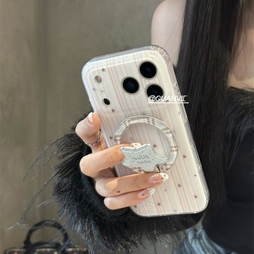 星星英文折叠磁吸支架适用三星S25/S24ultra/Note20/A34/A06/S10手机壳A25简约S23+A70/S9+S21fe女A55/A56/54