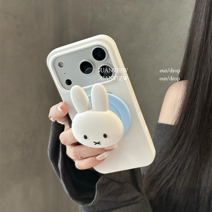 硅胶米菲兔磁吸支架适用A5/OPPO Reno14/13/12/11F/159手机壳Find X9/X8ultra/A98软壳A6pro/K13/A2/A58/A57