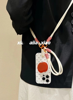 可爱小苹果支架适用S20三星S23ultra手机壳A55/Note20软A55 5G/A53/A54斜挎绳S10硅胶s24手腕带S24FE便携S21+