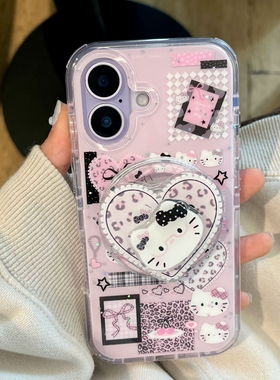 旋转猫头爱心磁吸支架适用传音HOT40手机壳15pro红魔11pro+nfinx Smart8粉色hone3Apro华硕ZenFone9可爱软壳