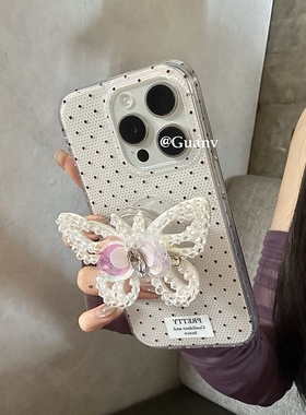 仙气芭蕾风鳞片蝴蝶支架A58适用oppo findx7/x6/A2/A3pro/reno11/10/87956手机壳A35硅胶a57/K12/A96/A53/A72