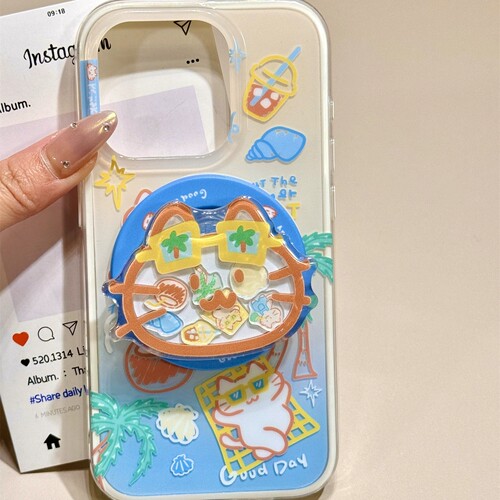 猫咪摇摇乐磁吸支架适用vivo S30/X200promini/X90/X100手机壳S19/y300T/V40/y52S/Y76S/Y37C可爱S15/X80/X60