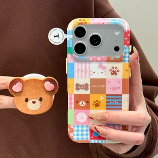 neo9 Z8X彩色 Z11turbo 11可爱Z7i 6SE Z10x手机壳neo9pro iQOO15ultra 轻松熊猫咪磁吸支架适用vivo