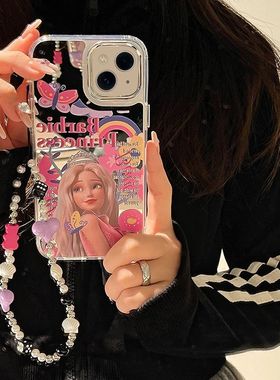 补妆镜面芭比公主适用华为nova11/10se手机壳mate40畅享60/p40麦芒20全包38654/7超薄p60pro甜美Z/9银10plus