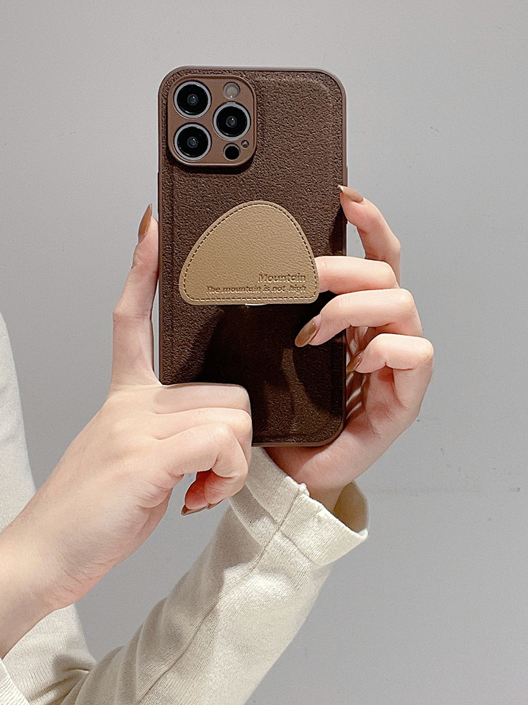 秋冬深咖色皮质支架适用华为荣耀100/90/80GT/50/60se手机壳x40/X50复古Magic5/3高级感v30全包play7T/畅玩40