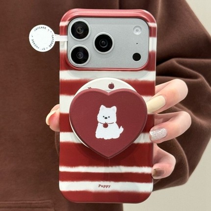 爱心西高地爱心磁吸支架适用小米15T/14/13TPRO/NOTE14手机壳pocox7/X3GT/F6酒红F5红米15R/14/C85/C75/M7pro