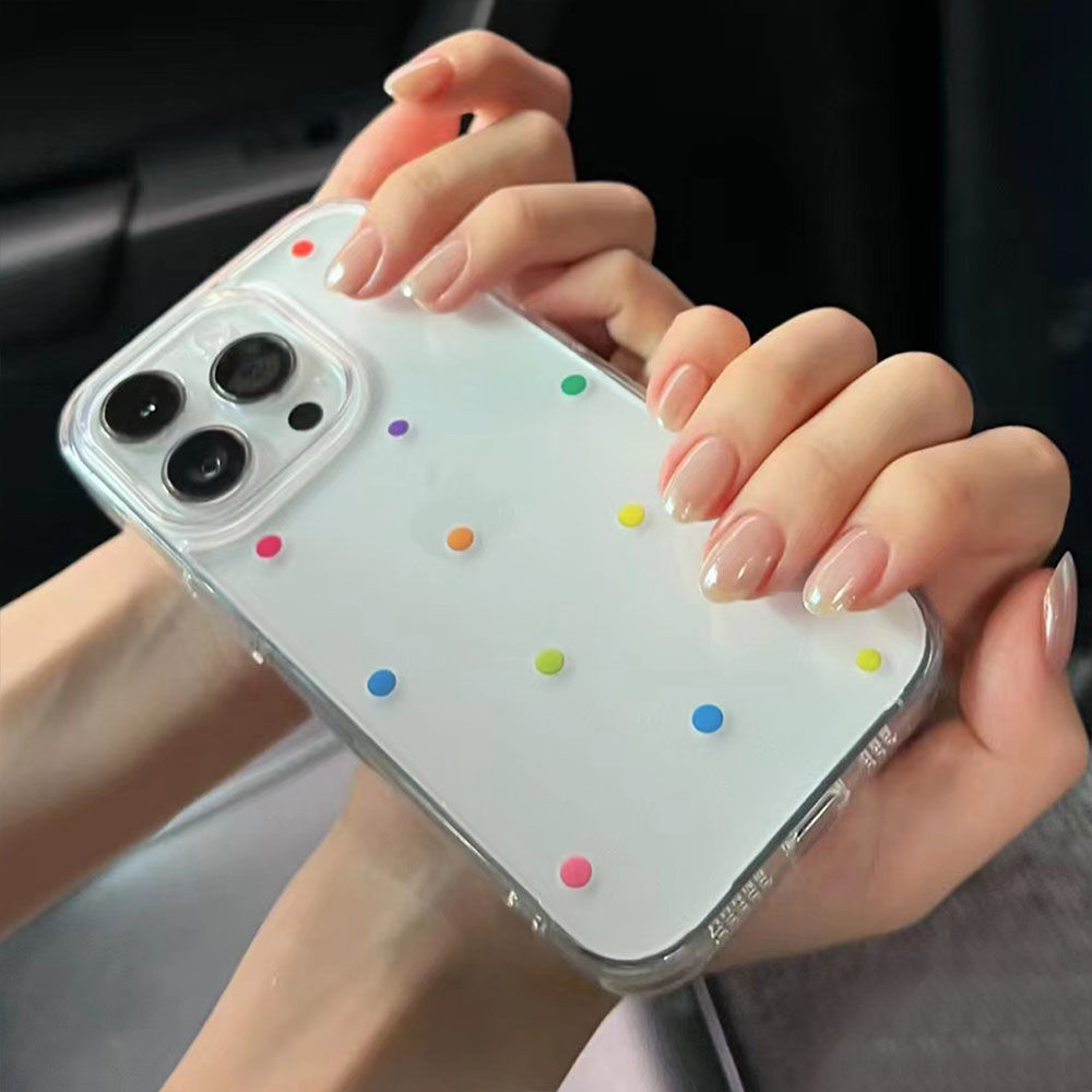 ins小众彩色波点K12X/适用oppo findx3/x6/A1手机壳A3/reno12pro/11/10/879564SE/A7x透明A58/A9X/A72软A93S