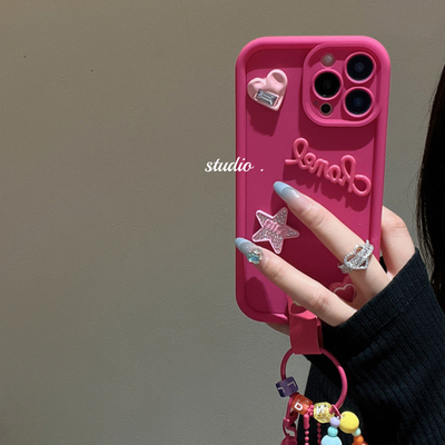 ins少女贴饰适用S17纯色vivoX90/X80/X100PRO手机壳多巴胺挂件S9E软壳Y33s火龙果色X60/S10pro/y35/y70s/Y53s