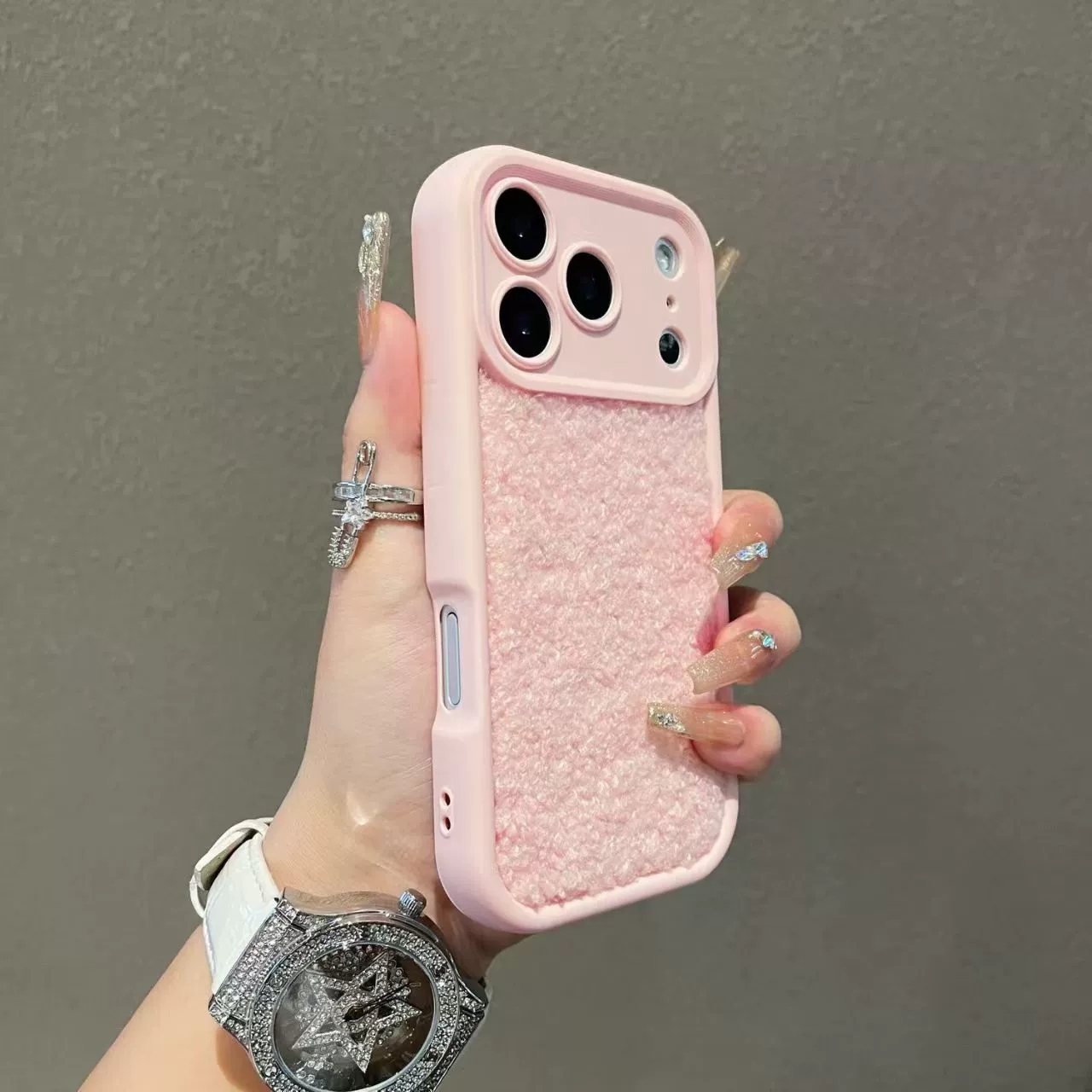 羊毛卷毛绒秋冬粉色X9D适用Magic7/6/5荣耀X70/400手机壳X50i+/200带链条300/100/X9c畅玩60软50PRO女90/80GT