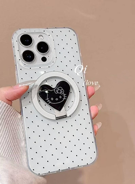 韩风ins波点潮折叠适用传音HOT40手机壳15pro红魔10Spro+支架infinx Smart8磁吸Phone3华硕ZenFone 10/9女11