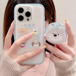 A5pro A57可爱A72 A98 K12S 8764 X7ultra趣味Reno13 狗狗头像旋转磁吸支架适用OPPO手机壳FindX8