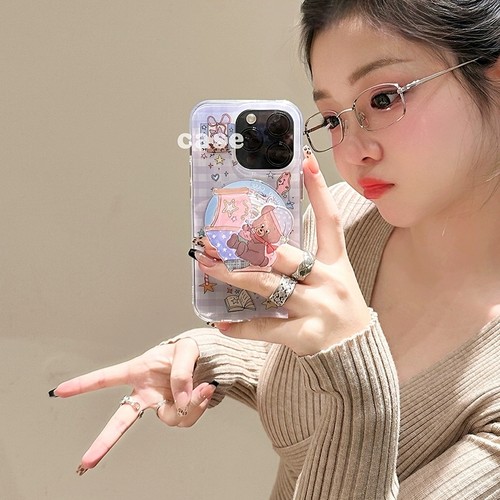 格子睡帽小熊磁吸支架适用X9A荣耀400/magic4/200/80/90GT/50SE手机壳X70i/X10卡通X40/300/X60PRO畅玩50plus