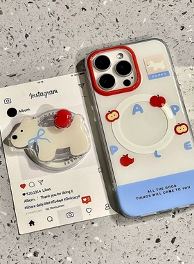 苹果小狗旋转磁吸支架适用vivo X300/X90手机壳X200S/S16/X100ultra大孔s19/S30/s20/Y78/Y3/V40/V27/Y300pro