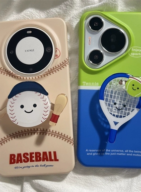 创意旋转棒球支架适用OPPO Findx8S+/X7ultra手机壳Reno13/12/11/8/9/A5pro手绳挂件K12x/A53/A57/A98情侣A3X